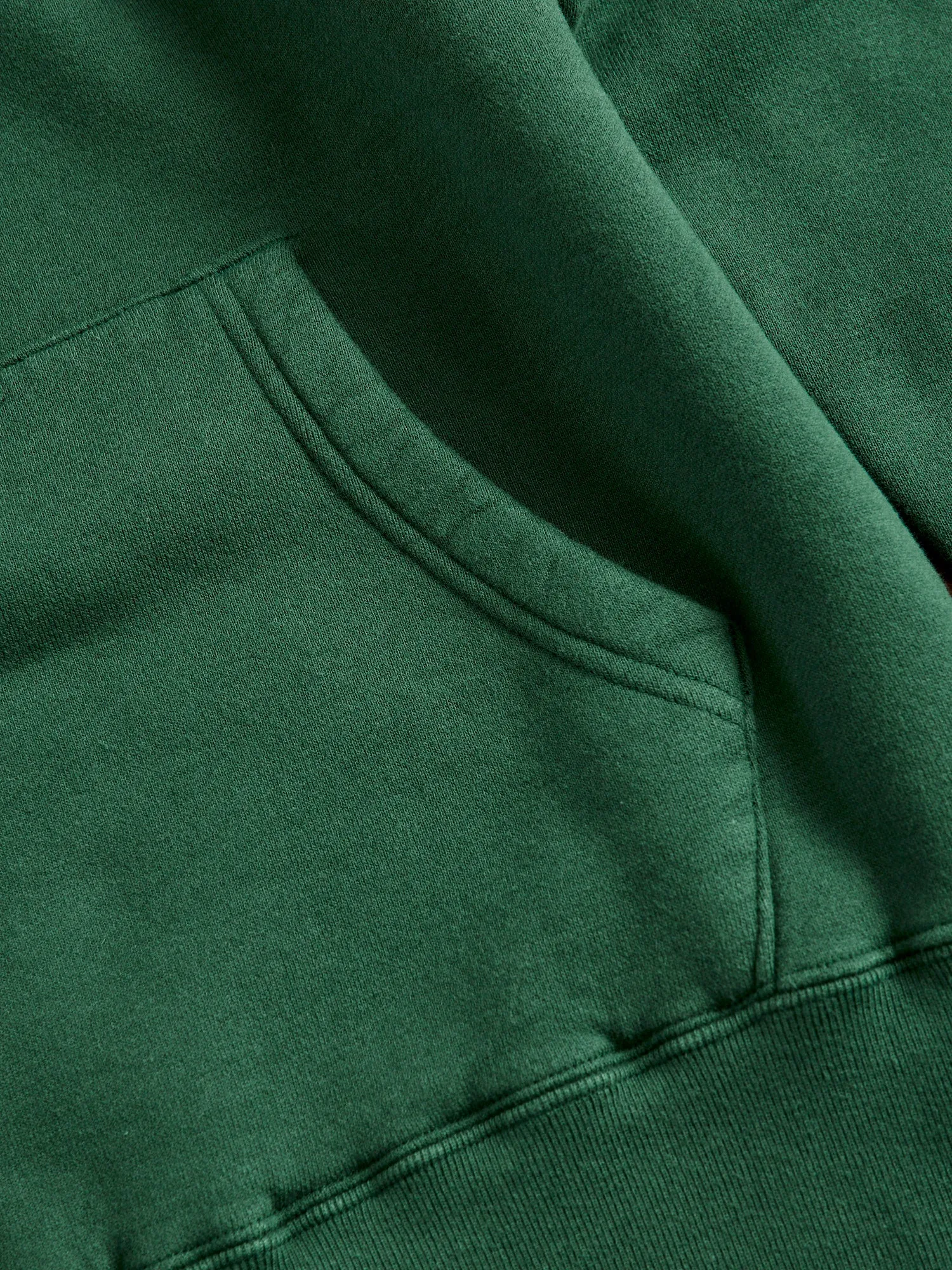 Japan-Made Fleece Hoodie in Green