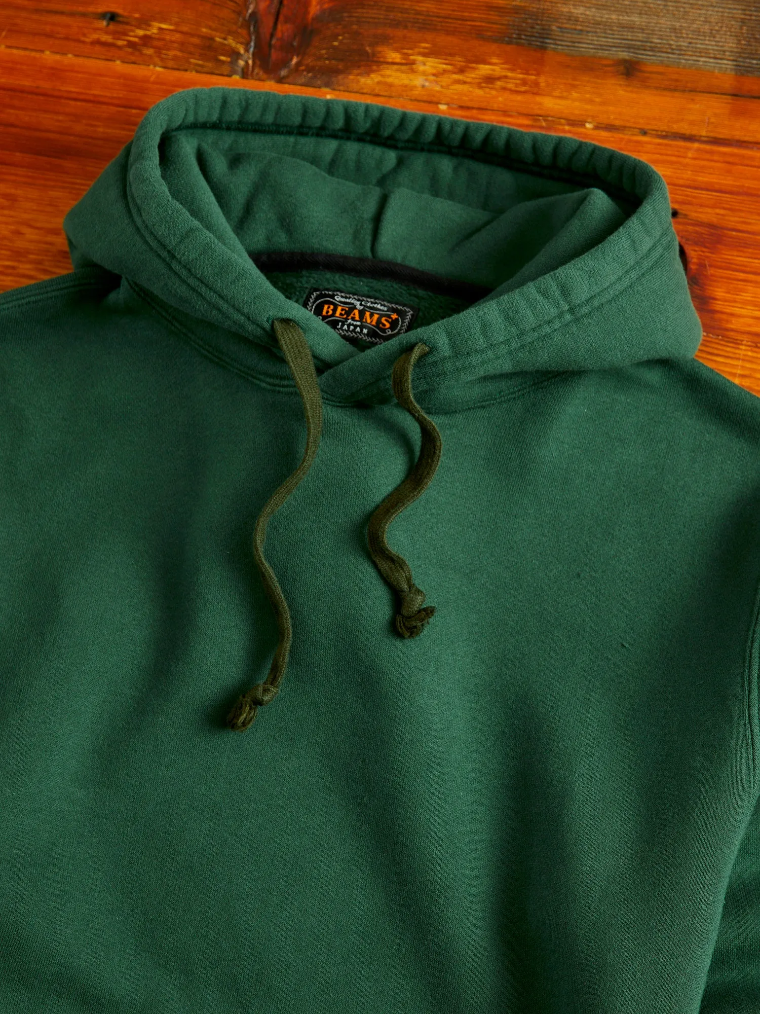 Japan-Made Fleece Hoodie in Green