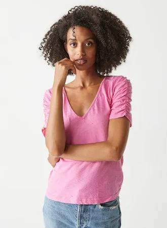 Josie V-Neck Ruched Tee