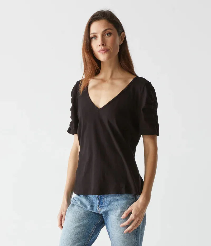 Josie V-Neck Ruched Tee