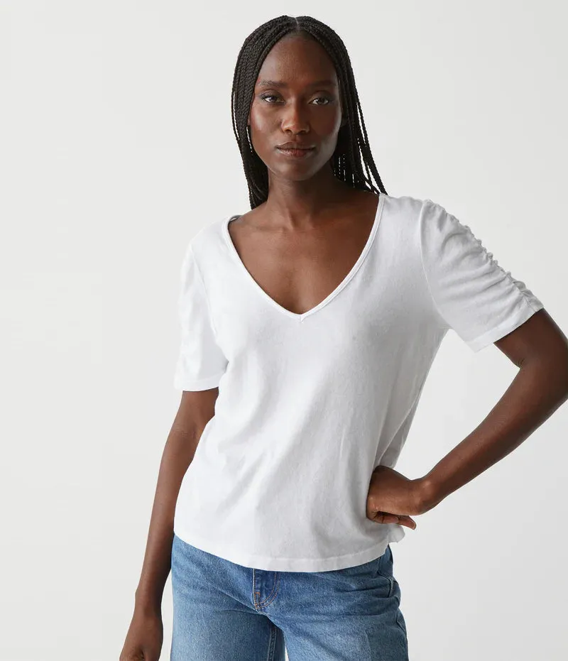 Josie V-Neck Ruched Tee