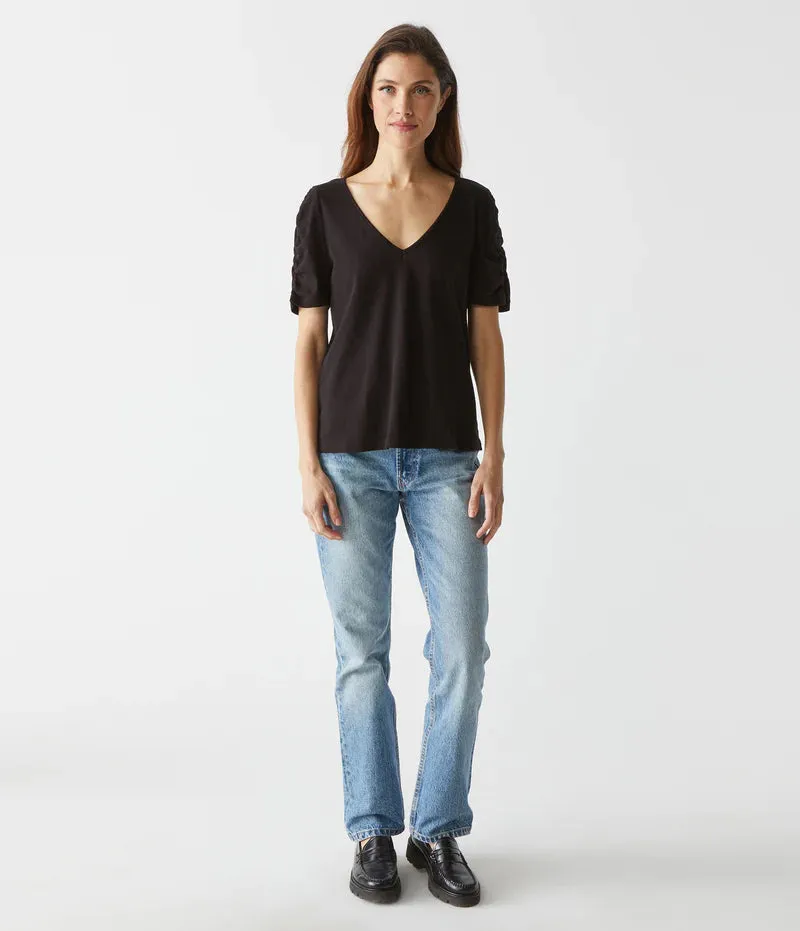 Josie V-Neck Ruched Tee