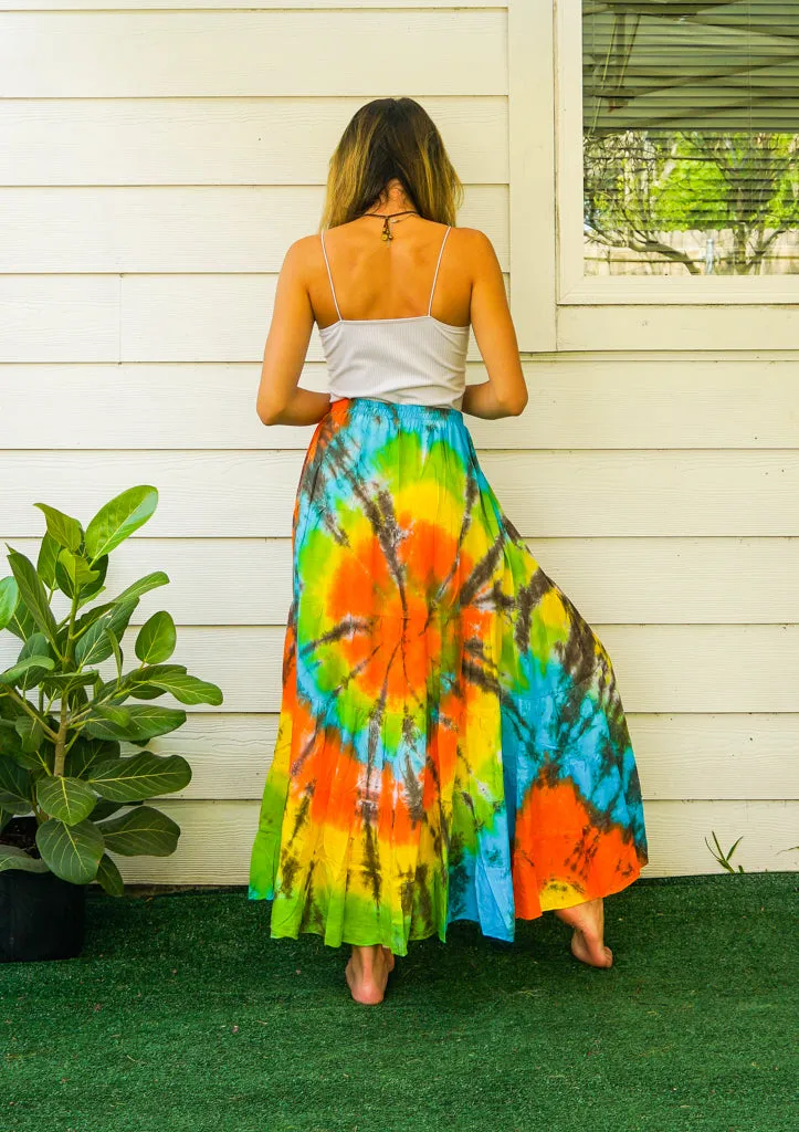 K3469- Hand Dyed Tiered Maxi Hippie Skirt