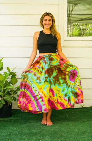 K4296- Hand Dyed Tiered Maxi Hippie Skirt