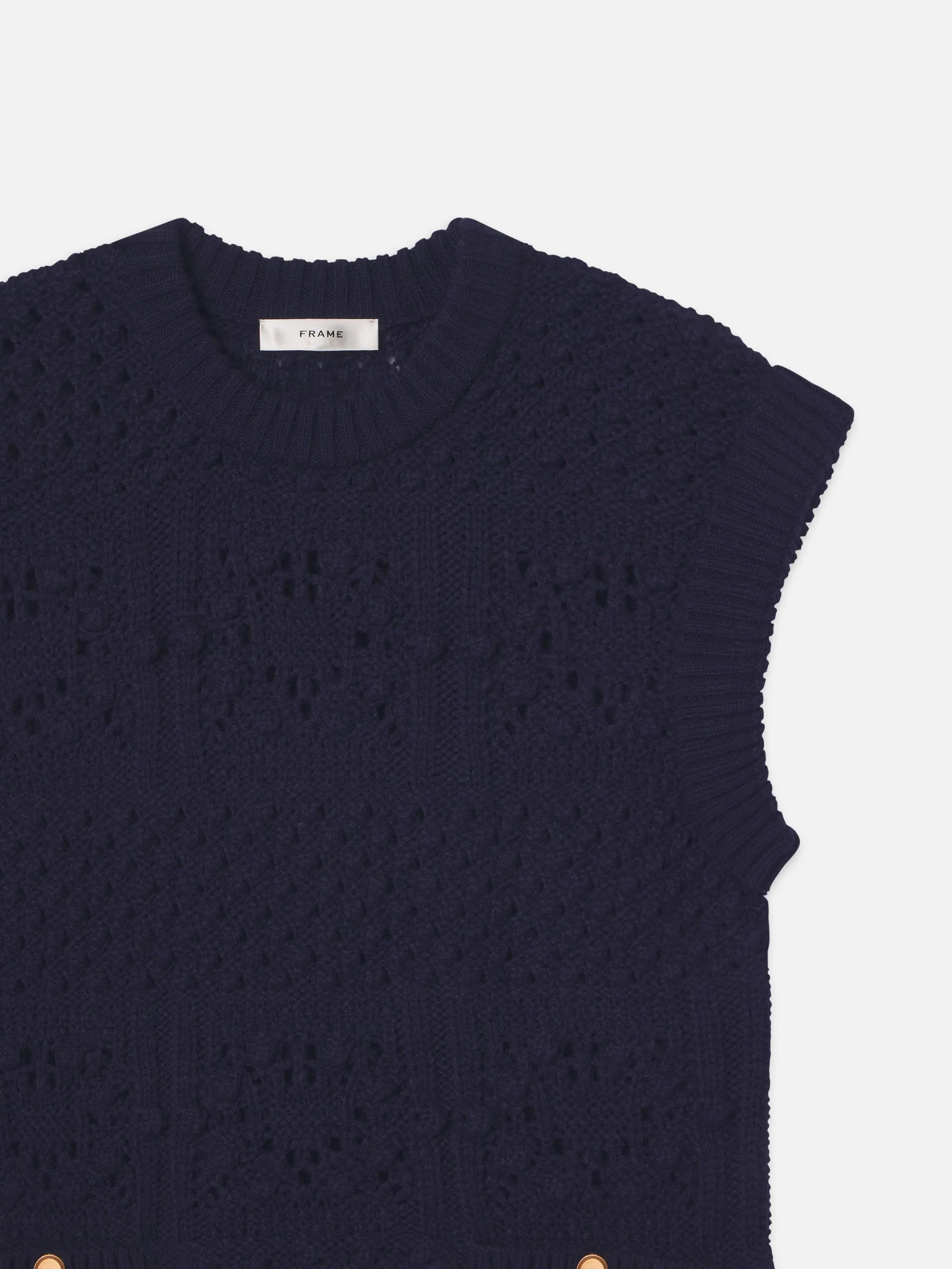 Knitted Vest Dress -- Navy