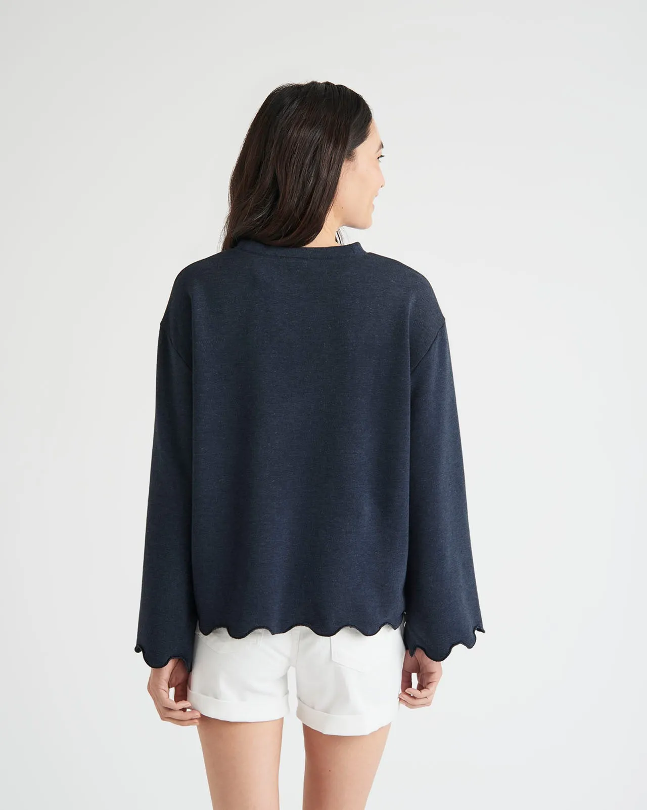 Nori Scalloped Sweatshirt