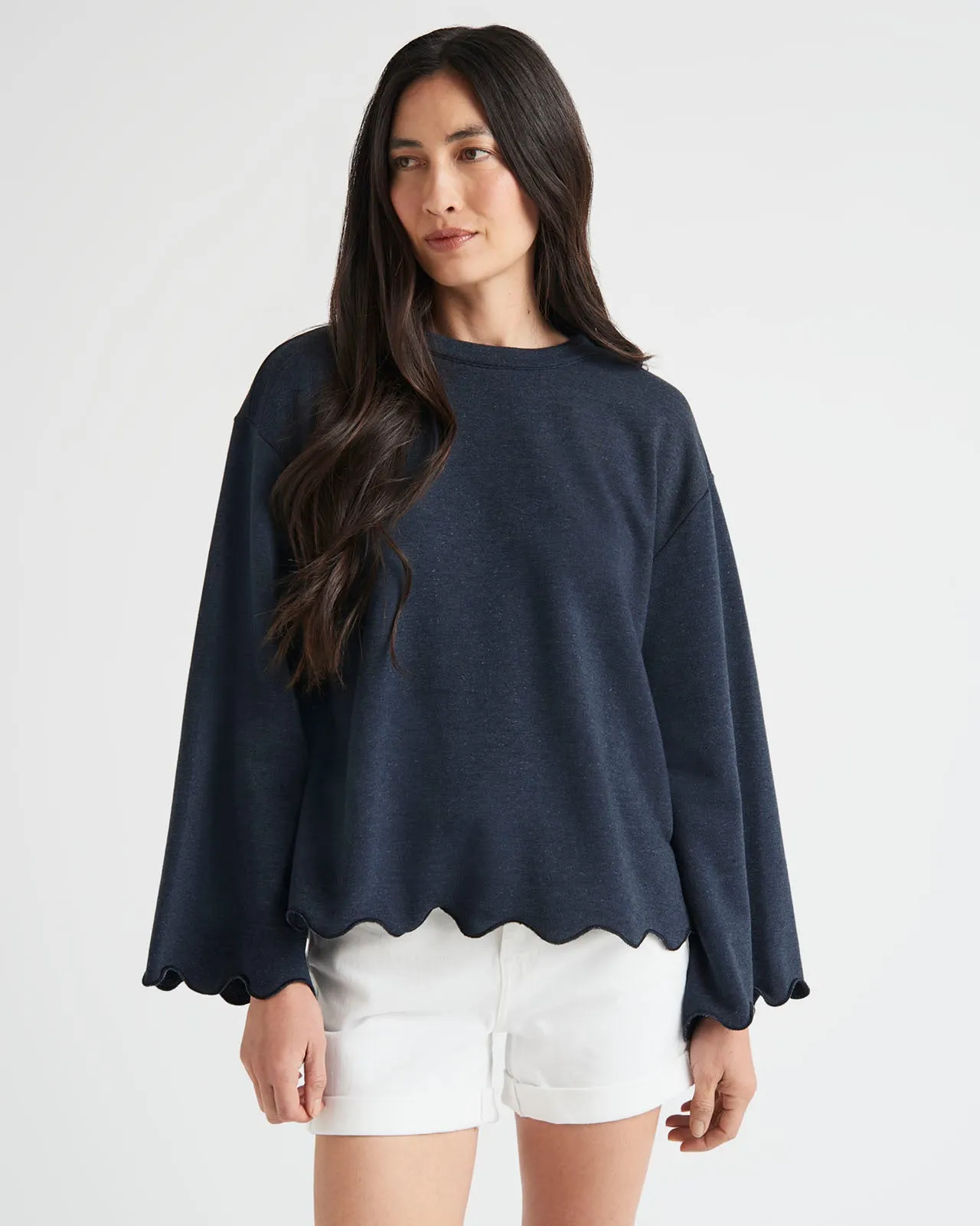 Nori Scalloped Sweatshirt