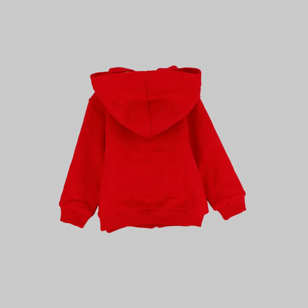 Plain Long-Sleeved Fleeced Hoodie