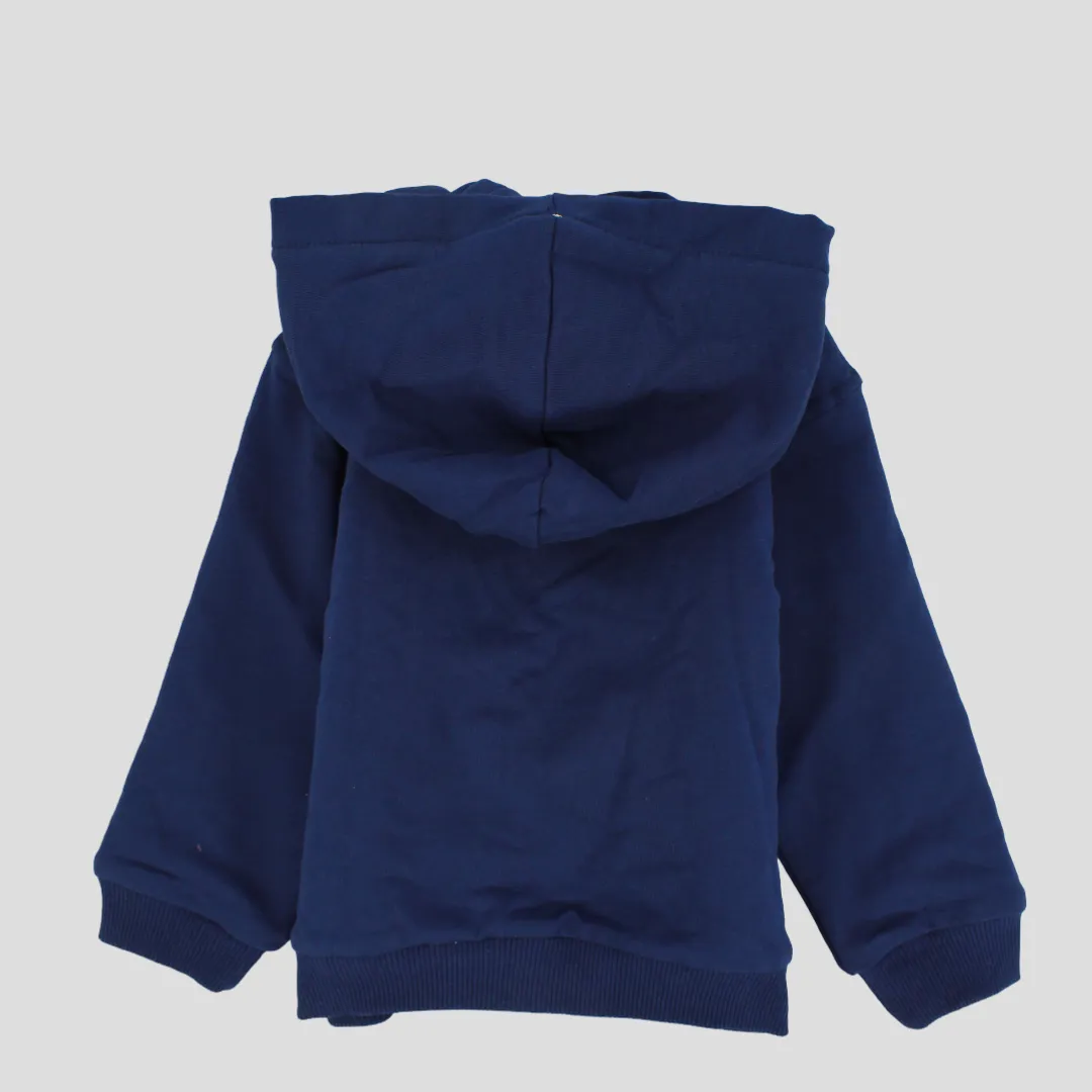 Plain Long-Sleeved Fleeced Hoodie