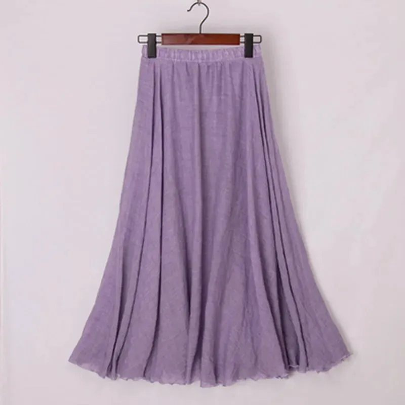 Pleated A-Line Boho Beach Long Skirts