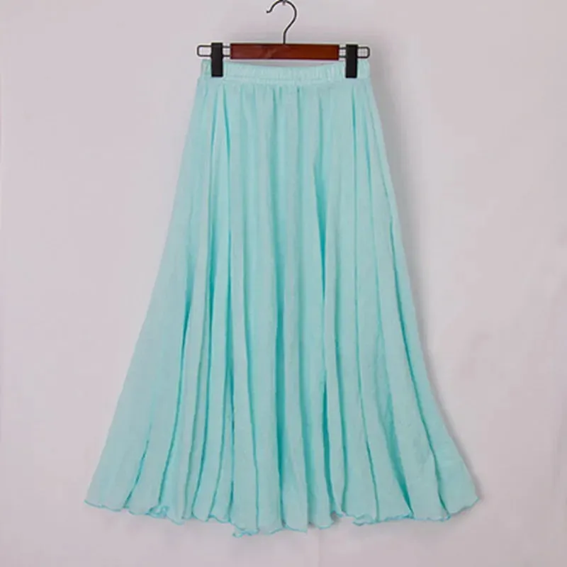 Pleated A-Line Boho Beach Long Skirts