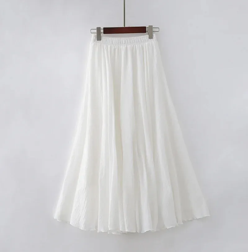 Pleated A-Line Boho Beach Long Skirts