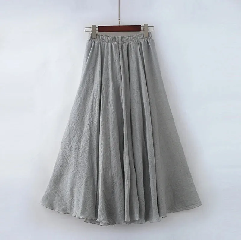 Pleated A-Line Boho Beach Long Skirts