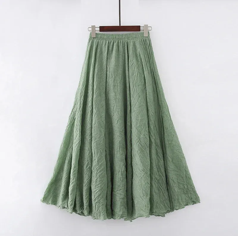 Pleated A-Line Boho Beach Long Skirts