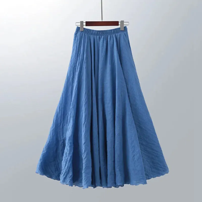 Pleated A-Line Boho Beach Long Skirts