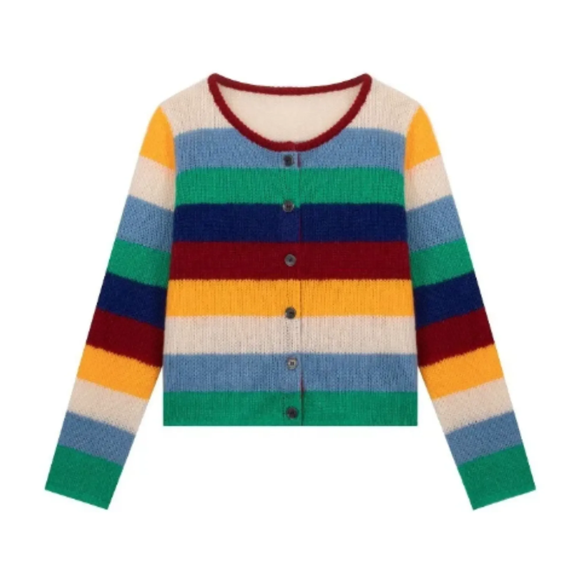 Pre Order:  Multicolor Striped Contrast Cardigan