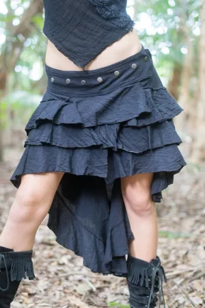 RUFFLE SKIRT BLACK