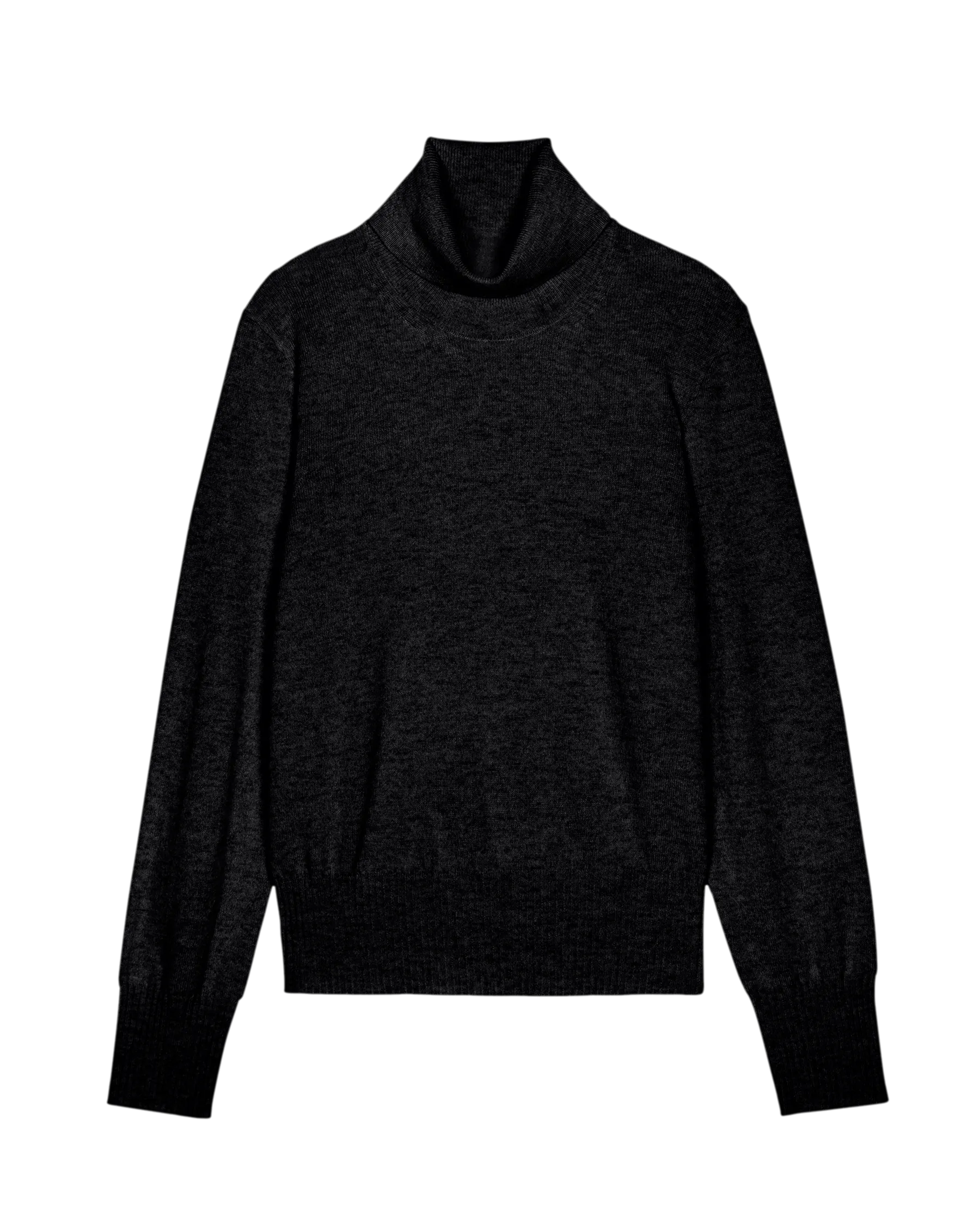 The Cashmere Turtleneck Sweater. -- Black