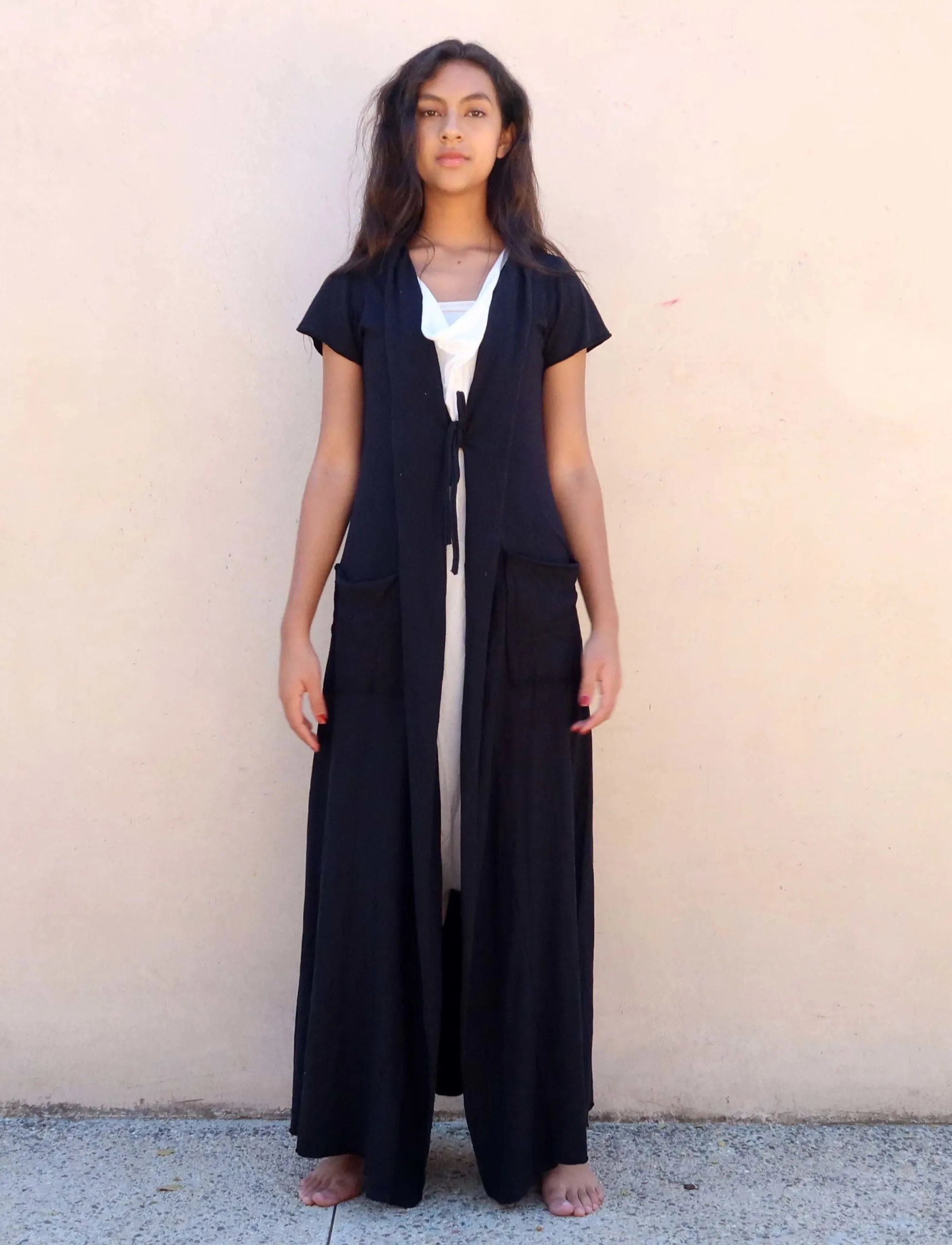 Tie Front Simplicity Long Cardigan