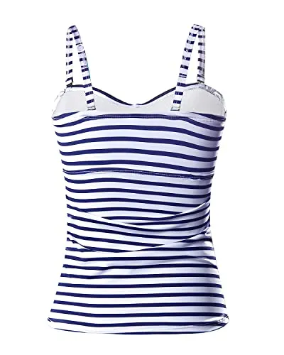 Twist Front Bandeau Tankini Top Women's Tummy Control Bathing Suit Top