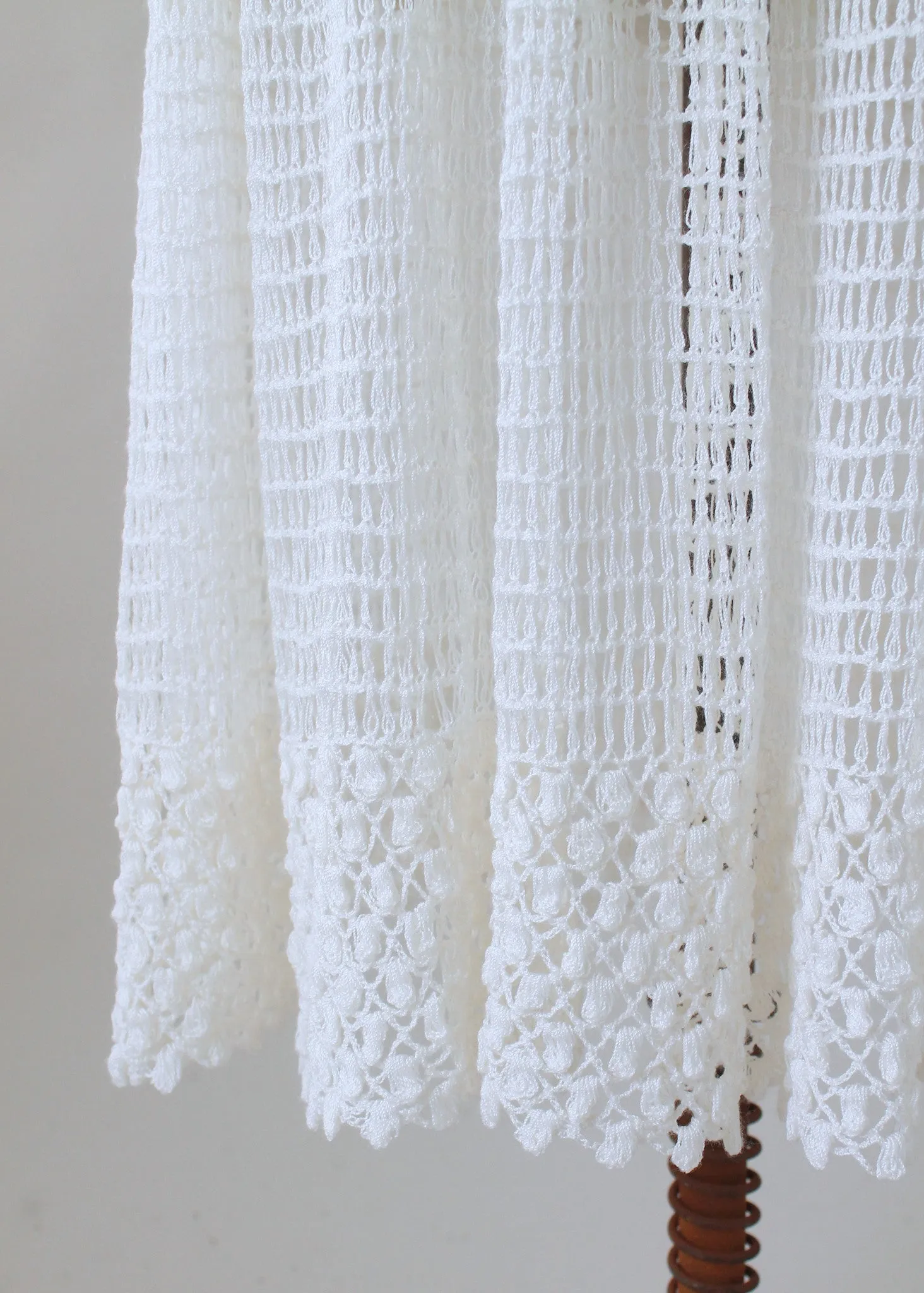 Vintage 1970s White Crochet Knit Skirt