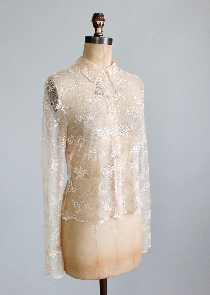 Vintage Sheer Lace Blouse