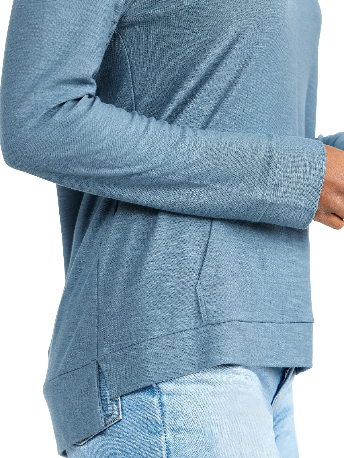 Women's Bamboo Slub Hoodie - Pacific Blue